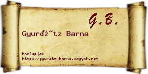 Gyurátz Barna névjegykártya