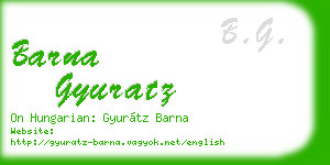 barna gyuratz business card