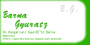 barna gyuratz business card